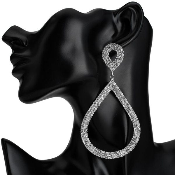 dangle & chandelier big brand water drop - shaped row drill earrings european and american fashion personality nightclub style, Silver
dangle & chandelier big brand water drop - shaped row drill earrings european and american fashion personality nightclub style, Silver
