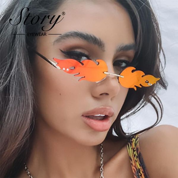 sunglasses story fashion rimless flame fire sun glasses women men brand designer trendy steampunk mirror red frameless, White;black
sunglasses story fashion rimless flame fire sun glasses women men brand designer trendy steampunk mirror red frameless, White;black