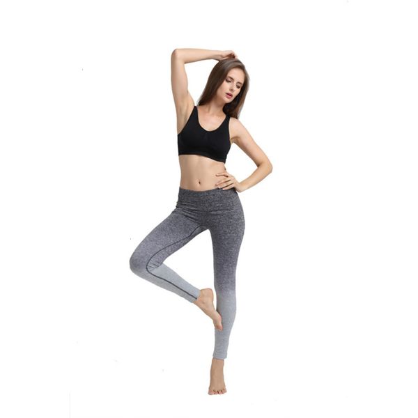 fitness elastic tights nylon sports women's gradual yoga pants running quick drying capris, Gray
fitness elastic tights nylon sports women's gradual yoga pants running quick drying capris, Gray