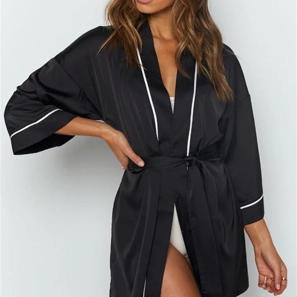 women's jackets casual loose lace up black bow overcoat deep v neck striped party woman silk satin high waist summer female, Black;brown
women's jackets casual loose lace up black bow overcoat deep v neck striped party woman silk satin high waist summer female, Black;brown