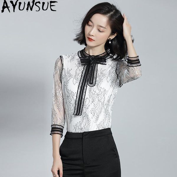 women's shirt spring summer blouse womens and blouses korean lace chiffon blouse women clothes 2021 camisas mujer my2316, White
women's shirt spring summer blouse womens and blouses korean lace chiffon blouse women clothes 2021 camisas mujer my2316, White