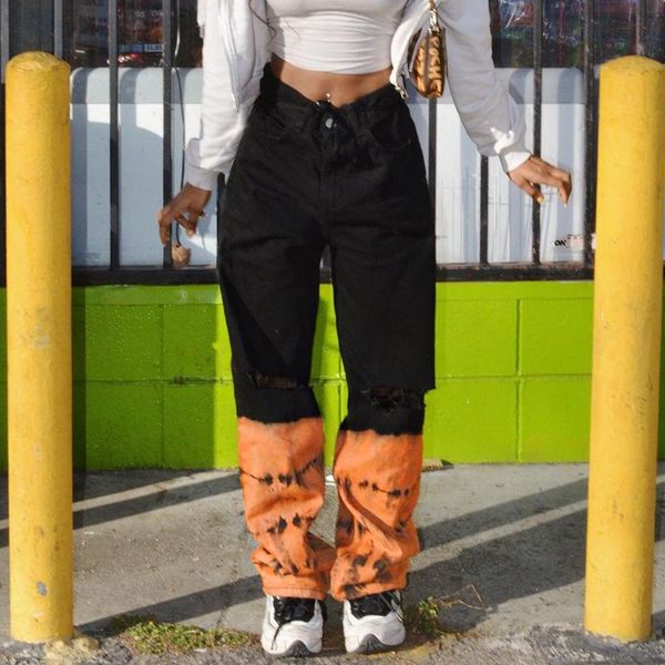 women's jeans pants stylish personality street trend colored water wash hole high waist casual straight trousers 2021 y2k, Blue
women's jeans pants stylish personality street trend colored water wash hole high waist casual straight trousers 2021 y2k, Blue