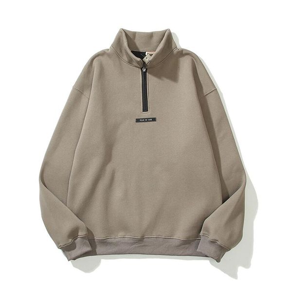 trendy brand men's sweatshirts double line back letter printing half zipper couple plus velvet sweater, Black
trendy brand men's sweatshirts double line back letter printing half zipper couple plus velvet sweater, Black