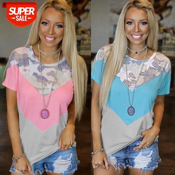 women loose t-shirt casual color matching camouflage print patchwork tee female short sleeve o neck streetwear pullover #hr1a, White
women loose t-shirt casual color matching camouflage print patchwork tee female short sleeve o neck streetwear pullover #hr1a, White