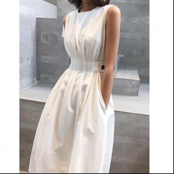 vintage women fashion dress solid color black white sleeveless fold elegant evening party dresse casual ofiice lady midi dresses, Black;gray
vintage women fashion dress solid color black white sleeveless fold elegant evening party dresse casual ofiice lady midi dresses, Black;gray