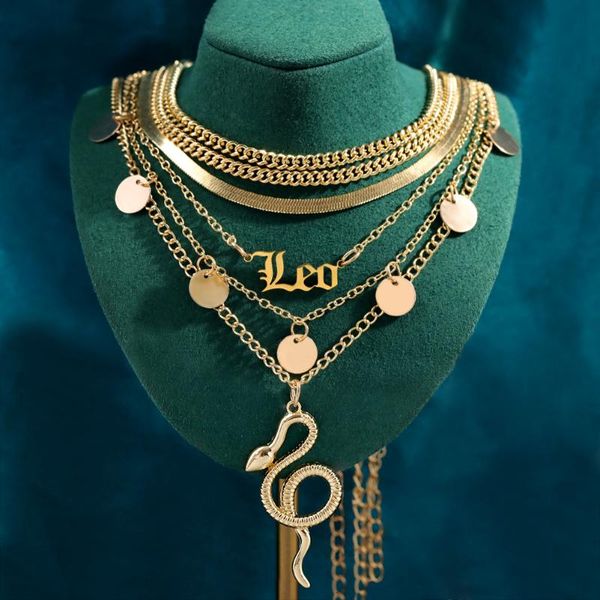 chains round letter multilayer pendant necklaces for women fashion snake animal gold color clavicle chain necklace party jewelry gifts, Silver
chains round letter multilayer pendant necklaces for women fashion snake animal gold color clavicle chain necklace party jewelry gifts, Silver