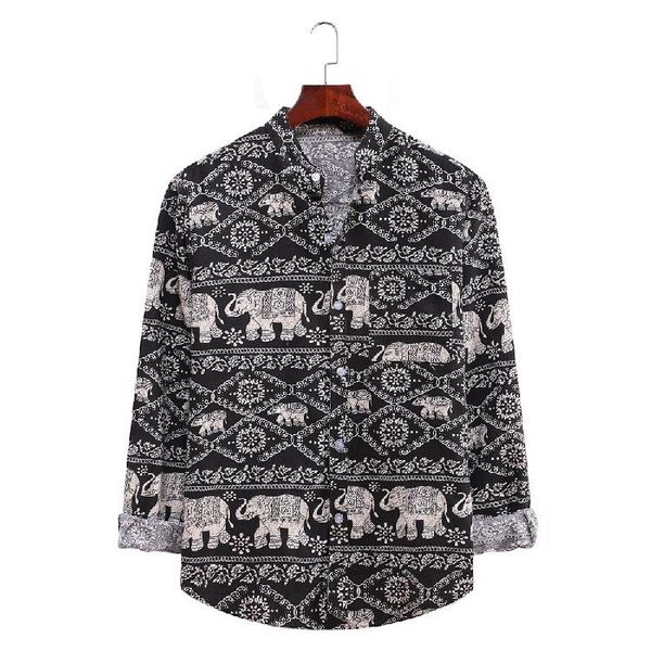 men's casual shirts 2021 spring and autumn cotton linen stand collar long-sleeved shirt ethnic style youth printed, White;black
men's casual shirts 2021 spring and autumn cotton linen stand collar long-sleeved shirt ethnic style youth printed, White;black