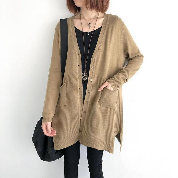 women's knits & tees long sweater cardigan women 2021 spring autumn knitting thin pockets solid color fashion outerwear coat, White
women's knits & tees long sweater cardigan women 2021 spring autumn knitting thin pockets solid color fashion outerwear coat, White