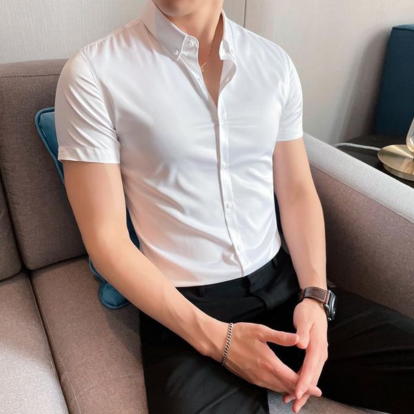 men's casual shirts short-sleeved shirt 2021 summer solid color british slim business fashion clothing wrinkle-free, White;black
men's casual shirts short-sleeved shirt 2021 summer solid color british slim business fashion clothing wrinkle-free, White;black