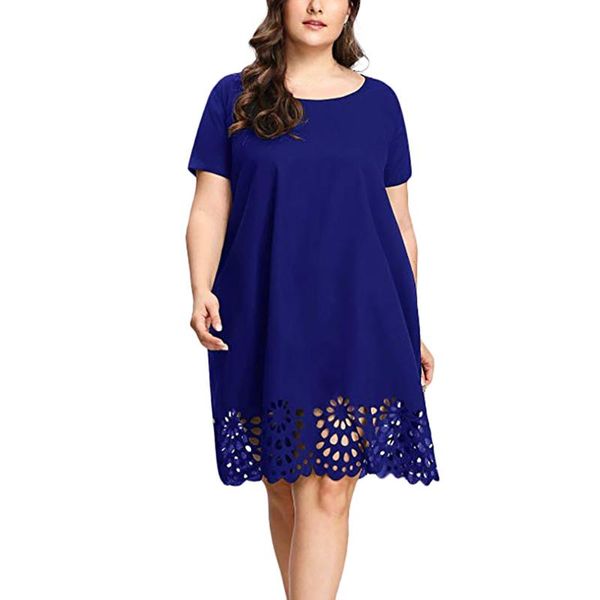 casual dresses plus size fashion women elegant loose solid short sleeve o-neck hollow out dress vestido mujer, Black;gray
casual dresses plus size fashion women elegant loose solid short sleeve o-neck hollow out dress vestido mujer, Black;gray