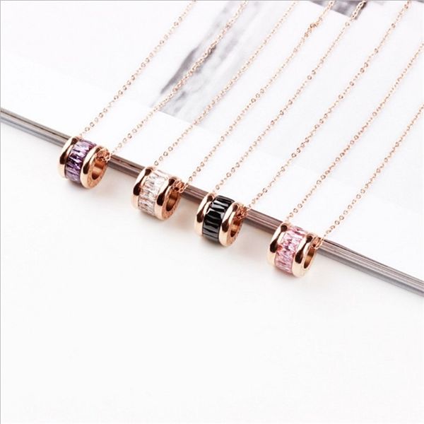 korean titanium steel plated 18k rose gold spring powder zircon necklace women's clavicle versatile short chain, Black
korean titanium steel plated 18k rose gold spring powder zircon necklace women's clavicle versatile short chain, Black