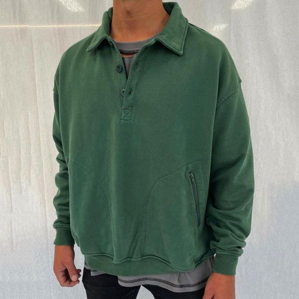 men's hoodies & sweatshirts autumn loose solid color long sleeved turn-down collar buttton blouse casual, Black
men's hoodies & sweatshirts autumn loose solid color long sleeved turn-down collar buttton blouse casual, Black