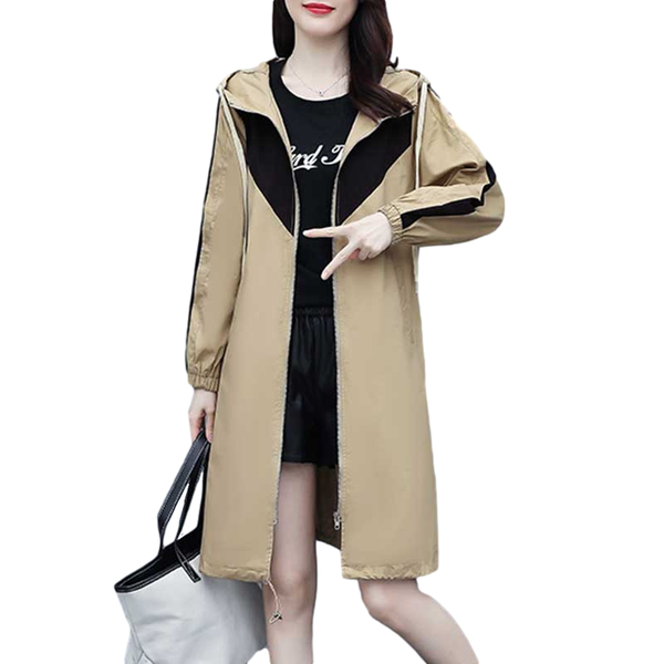 2021 spring new casual windbreaker women korean loose long cardigan trench coat fashion hooded female clothes h1192, Tan;black
2021 spring new casual windbreaker women korean loose long cardigan trench coat fashion hooded female clothes h1192, Tan;black
