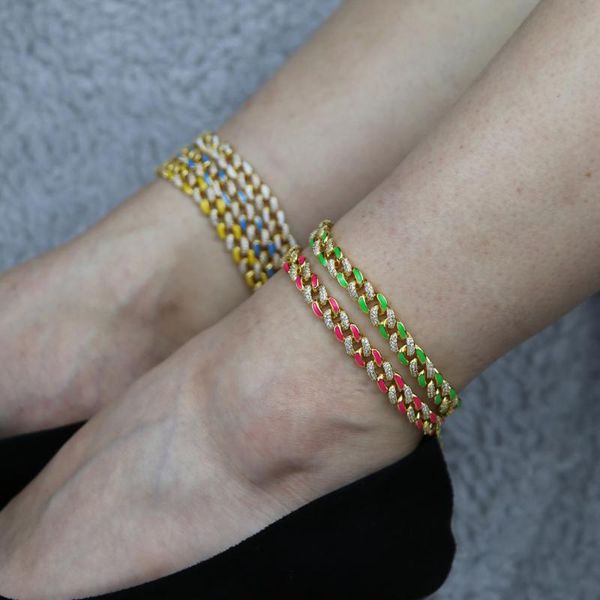 anklets wholesale summer beach enamel colorful cuban chain for women lady iced out bling 5a cz adjust anklet foot party jewelry, Red;blue
anklets wholesale summer beach enamel colorful cuban chain for women lady iced out bling 5a cz adjust anklet foot party jewelry, Red;blue