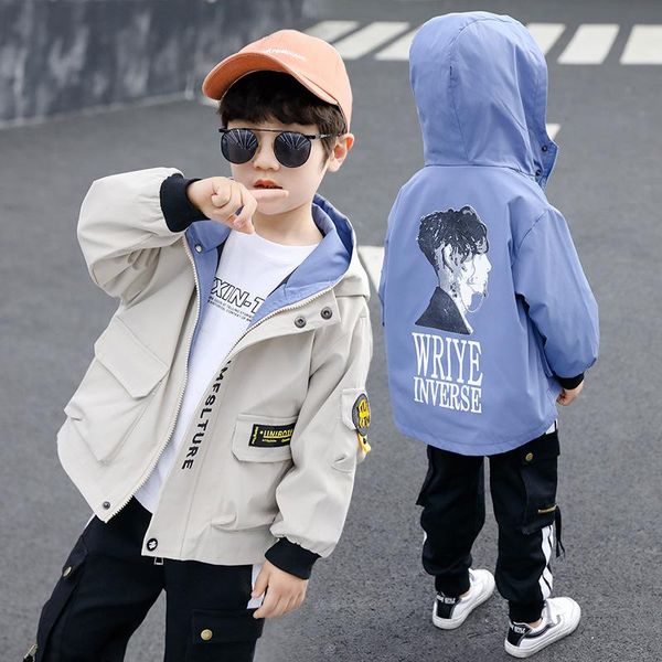 coat 2021 style fashionable jacket boy's spring clothing big lettered figure trench childrenswear, Blue;gray
coat 2021 style fashionable jacket boy's spring clothing big lettered figure trench childrenswear, Blue;gray