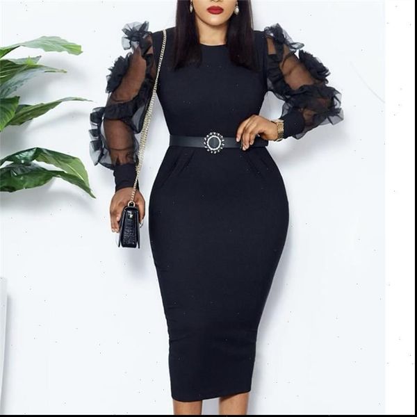 black dress o neck transparent mesh long sleeves ruffle classy women elastic elegant office ladies modest female african fashion, Black;gray
black dress o neck transparent mesh long sleeves ruffle classy women elastic elegant office ladies modest female african fashion, Black;gray
