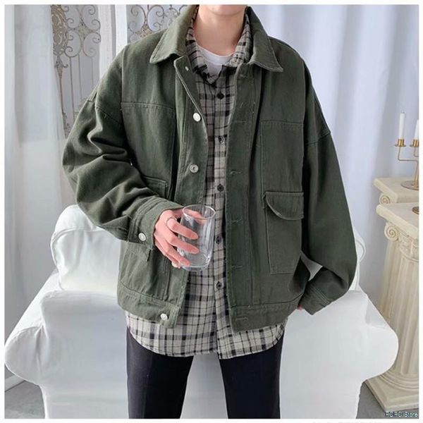 men's jackets oversize japanese style men jacket overalls 2021 autumn solid color pocket loose casual male coat clothing, Black;brown
men's jackets oversize japanese style men jacket overalls 2021 autumn solid color pocket loose casual male coat clothing, Black;brown