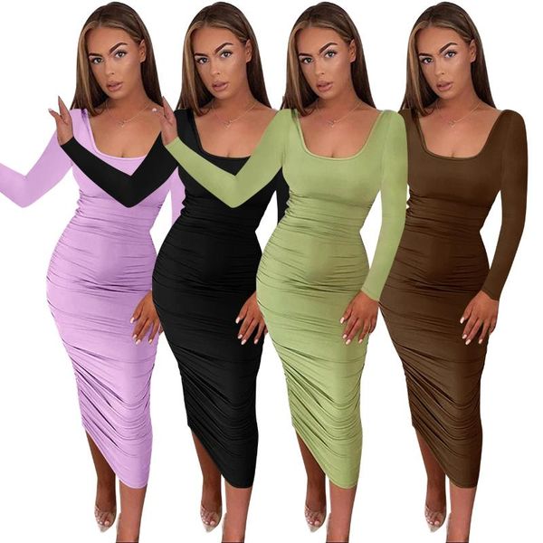 casual dresses q21y914hgli european and american summer women's square collar solid long sleeve slim pleated dress spot supply wholesal, Black;gray
casual dresses q21y914hgli european and american summer women's square collar solid long sleeve slim pleated dress spot supply wholesal, Black;gray