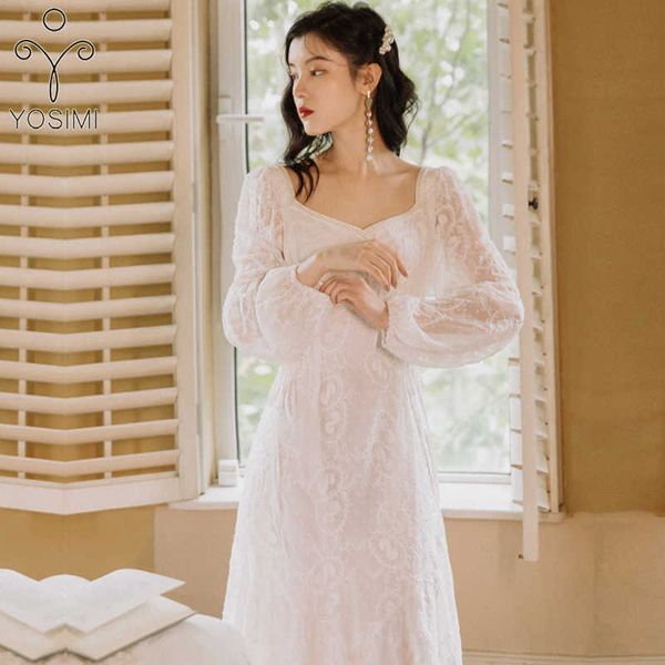 yosimi white lace long women dress summer puff sleeve square collar mid-calf sashes empire bandage party ladies 210604, Black;gray
yosimi white lace long women dress summer puff sleeve square collar mid-calf sashes empire bandage party ladies 210604, Black;gray