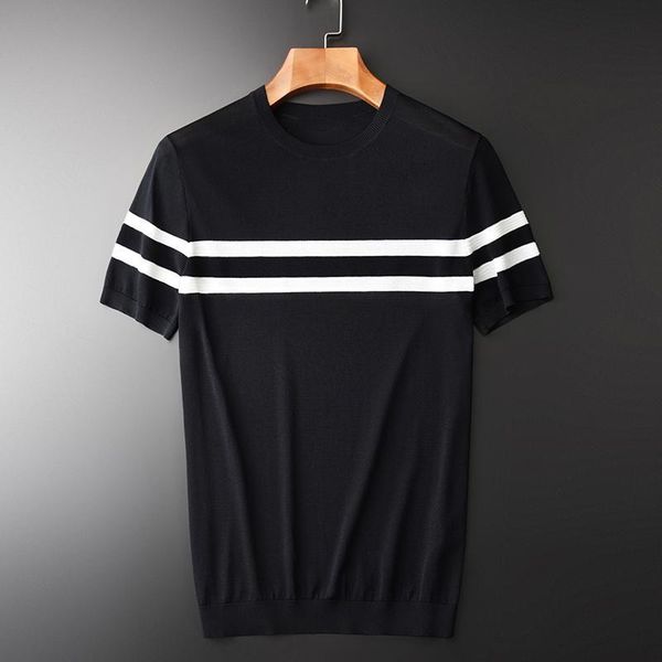 men's t-shirts summer mens luxury knitted short sleeve man plus size 4xl black navy round collar stipre, White;black
men's t-shirts summer mens luxury knitted short sleeve man plus size 4xl black navy round collar stipre, White;black