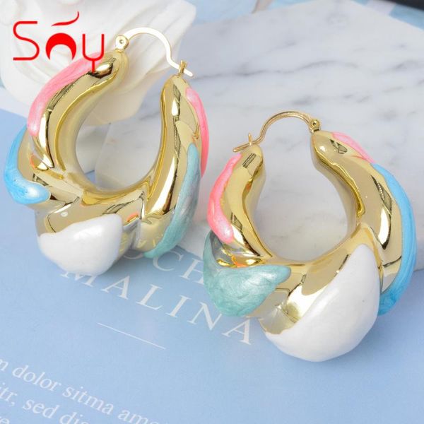 hoop & huggie sunny jewelry fashion earrings colorful romantic round big size for women trendy anniversary gift party wedding, Golden;silver
hoop & huggie sunny jewelry fashion earrings colorful romantic round big size for women trendy anniversary gift party wedding, Golden;silver