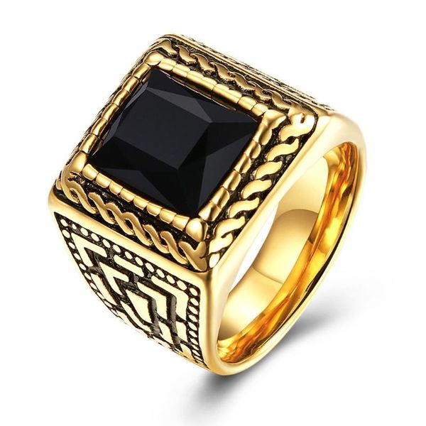 cluster rings mens punk fashion gold inlaid black stone carved cuban chain pattern ring, Golden;silver
cluster rings mens punk fashion gold inlaid black stone carved cuban chain pattern ring, Golden;silver