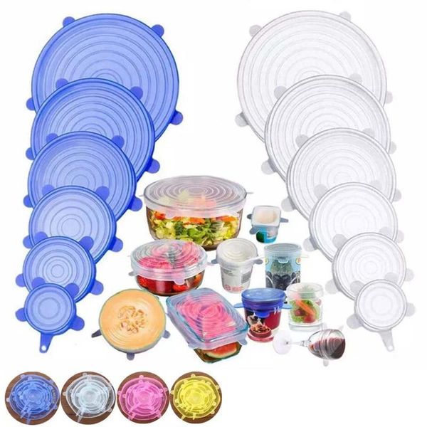6 pcs/set silicone fresh-keeping cover sealing covers kitchen accessory tool reusable stretchable container protective film
6 pcs/set silicone fresh-keeping cover sealing covers kitchen accessory tool reusable stretchable container protective film