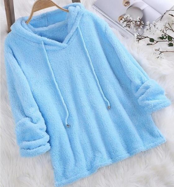 plus size autumn winter women long sleeve hooded blue pink white plush fluffy hoodies fleece pullover pajama loose hoodie top, Black
plus size autumn winter women long sleeve hooded blue pink white plush fluffy hoodies fleece pullover pajama loose hoodie top, Black