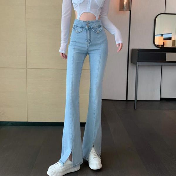 women's jeans women autumn korean version pant solid color split-strap, slim high-waisted temperament slim-fit pants, Blue
women's jeans women autumn korean version pant solid color split-strap, slim high-waisted temperament slim-fit pants, Blue
