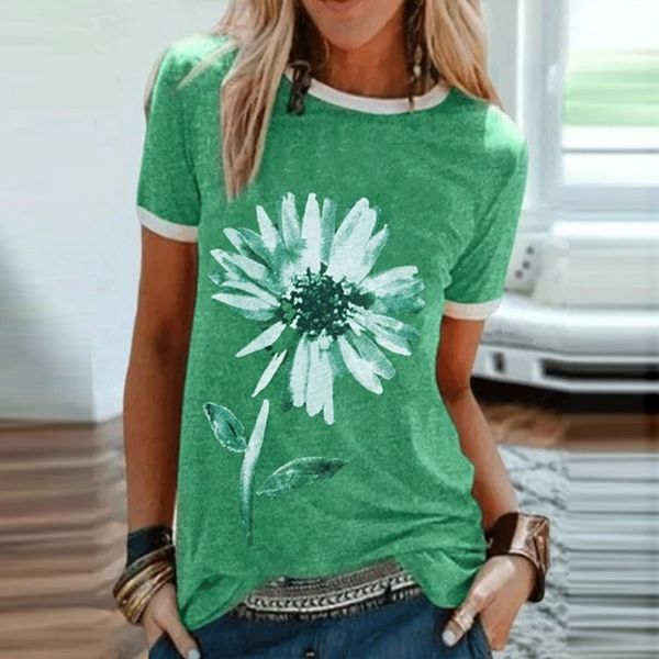 daisy flower print women summer o-neck short mouwen patchwork t-shirts causal harajuku plus size clothing splice t-shirt, White
daisy flower print women summer o-neck short mouwen patchwork t-shirts causal harajuku plus size clothing splice t-shirt, White