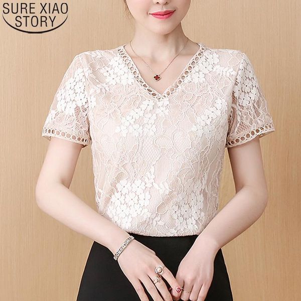 women's blouses & shirts women short sleeve blouse office lady lace shirt fashion v-neck 2021 summer hollow out casual blusas mujer 148, White
women's blouses & shirts women short sleeve blouse office lady lace shirt fashion v-neck 2021 summer hollow out casual blusas mujer 148, White