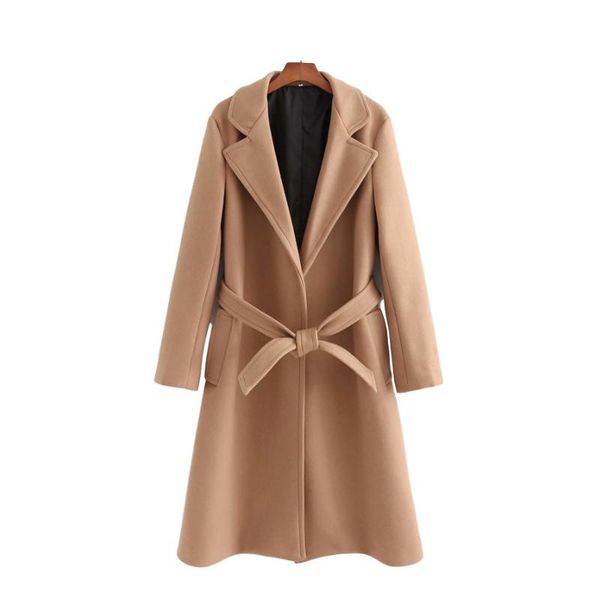 women's wool & blends puwd elegant woman camel loose long sashes woolen coat autumn winter fashion ladies soft outwear female casual ov, Black
women's wool & blends puwd elegant woman camel loose long sashes woolen coat autumn winter fashion ladies soft outwear female casual ov, Black