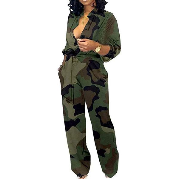 women's jumpsuits & rompers jumpsuit women deep v neck high waist long sleeve camouflage print wide leg pants with pockets, Black;white
women's jumpsuits & rompers jumpsuit women deep v neck high waist long sleeve camouflage print wide leg pants with pockets, Black;white