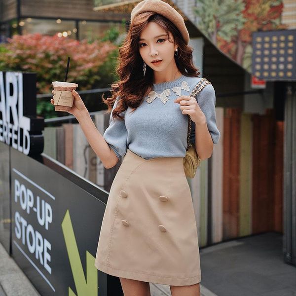 dabuwawa streetwear high waist double breasted skirts women office lady elegant a-line solid mini skirt female dn1ask005, Black
dabuwawa streetwear high waist double breasted skirts women office lady elegant a-line solid mini skirt female dn1ask005, Black