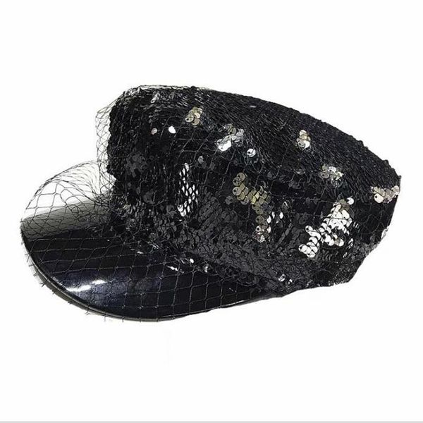 berets sequins women pu military cap fashion mesh sequined baker boy hat female vintage hats, Blue;gray
berets sequins women pu military cap fashion mesh sequined baker boy hat female vintage hats, Blue;gray