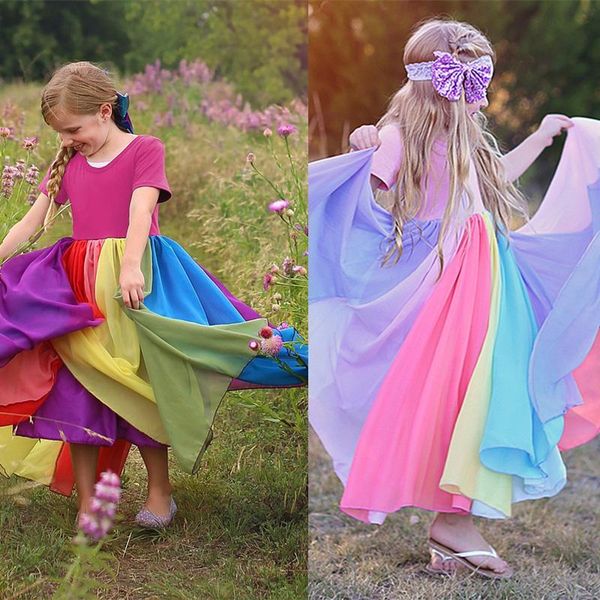 girl's dresses rainbow toddler girls dress summer holiday kids for wedding evening children clothes bohemian princess, Red;yellow
girl's dresses rainbow toddler girls dress summer holiday kids for wedding evening children clothes bohemian princess, Red;yellow
