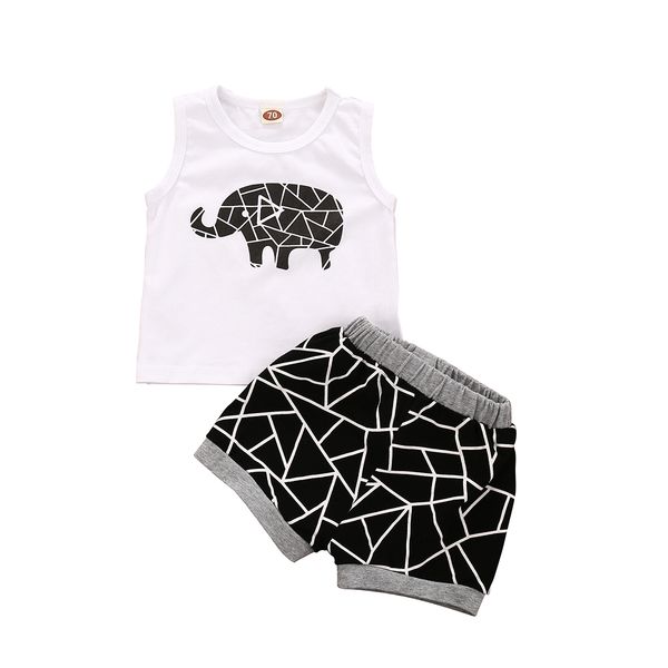 0-4y summer kids baby boys clothes sets elephant print sleeveless vest +shorts trousers, White
0-4y summer kids baby boys clothes sets elephant print sleeveless vest +shorts trousers, White