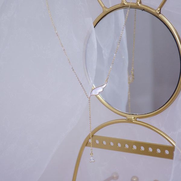 chains luxury natural shell angel wing necklace for women 14k plated real gold noble dazzling zircon clavicle chain jewelry pendant, Silver
chains luxury natural shell angel wing necklace for women 14k plated real gold noble dazzling zircon clavicle chain jewelry pendant, Silver
