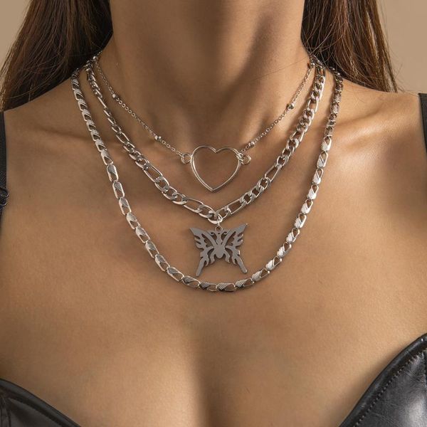 pendant necklaces jewelry dark hollow heart shaped three-dimensional butterfly necklace geometric metal chain sweet and cool, Silver
pendant necklaces jewelry dark hollow heart shaped three-dimensional butterfly necklace geometric metal chain sweet and cool, Silver
