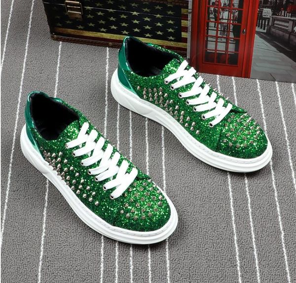 2019 designer men trendsetter glitter sequins rivet trendy casual thick bottom shoes male walking dress prom moccasins loafer, Black
2019 designer men trendsetter glitter sequins rivet trendy casual thick bottom shoes male walking dress prom moccasins loafer, Black