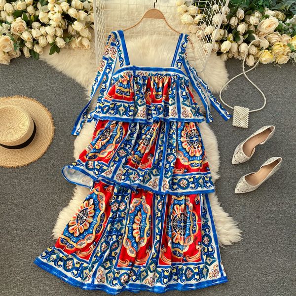 2021 new style retro printed spaghetti strap multi-layer ruffle sleeveless mid-calf for women 9wl4, Black;gray
2021 new style retro printed spaghetti strap multi-layer ruffle sleeveless mid-calf for women 9wl4, Black;gray