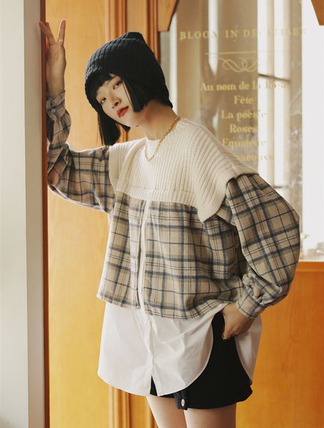 2021 new autumn vintage patchwork pullover oversized women designer jumper long sleeve sweater 3nmj, White;black
2021 new autumn vintage patchwork pullover oversized women designer jumper long sleeve sweater 3nmj, White;black