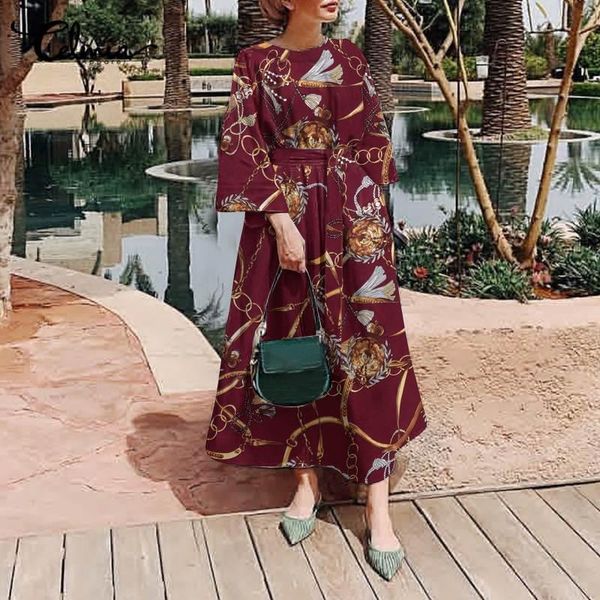 casual dresses 2021 fashion long celmia women chain printed bandage maxi vestidos autumn elegant 3/4 flare sleeve o-neck robes, Black;gray
casual dresses 2021 fashion long celmia women chain printed bandage maxi vestidos autumn elegant 3/4 flare sleeve o-neck robes, Black;gray