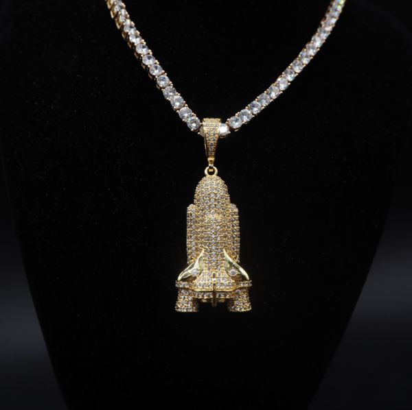 new high-quality rocket-shaped hip-hop pendant zircon inlaid copper necklace fashionable european and american street fashi, Silver
new high-quality rocket-shaped hip-hop pendant zircon inlaid copper necklace fashionable european and american street fashi, Silver