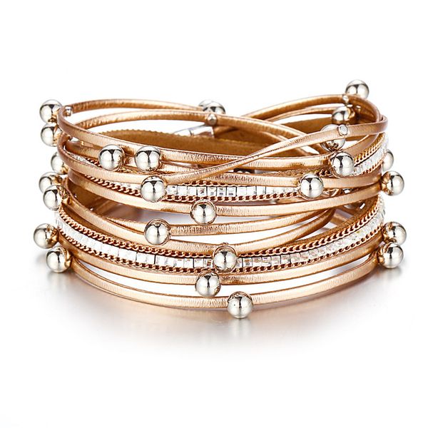 fashion bead multiple layers charm bracelet for women men leather bracelets & bangle bohemian femme party jewelry gift, Golden;silver
fashion bead multiple layers charm bracelet for women men leather bracelets & bangle bohemian femme party jewelry gift, Golden;silver