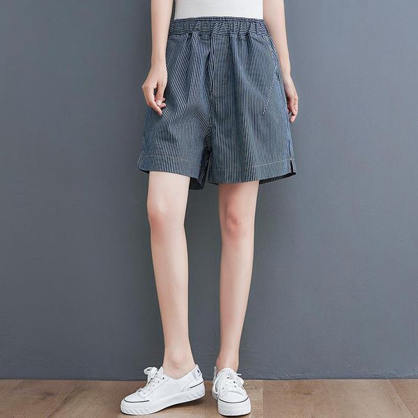 women's jeans 2021 summer women's elastic high waist slim fashion striped denim shorts, Blue
women's jeans 2021 summer women's elastic high waist slim fashion striped denim shorts, Blue
