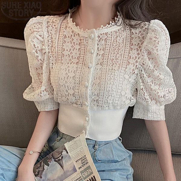 women's blouses & shirts white lace women 2021 hollow out stand collar korean summer short sleeve loose solid ladies 13607
women's blouses & shirts white lace women 2021 hollow out stand collar korean summer short sleeve loose solid ladies 13607
