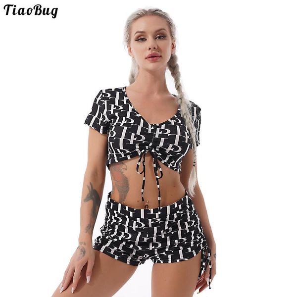 yoga outfit tiaobug summer 2pcs women printed suit v neck short sleeves drawstring cropped and shorts set for gym fitness running
yoga outfit tiaobug summer 2pcs women printed suit v neck short sleeves drawstring cropped and shorts set for gym fitness running