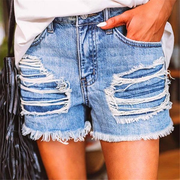 women's shorts 2021 women ripped denim with tassel lady high waist straight blue jeans streetwear, White;black
women's shorts 2021 women ripped denim with tassel lady high waist straight blue jeans streetwear, White;black