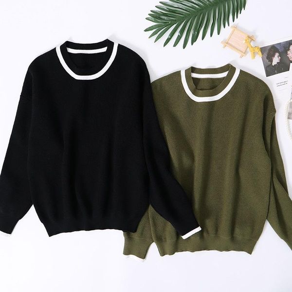 2021 winter new star the same solid color knit bottoming shirt women's o neck oversized pullover sweater female fashion, White;black
2021 winter new star the same solid color knit bottoming shirt women's o neck oversized pullover sweater female fashion, White;black